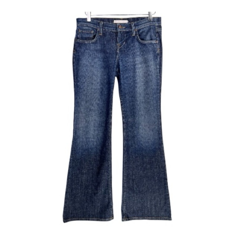Anthropologie Freedom of Choice Dark Wash Low Rise Flare Bottom Y2K Style Jean